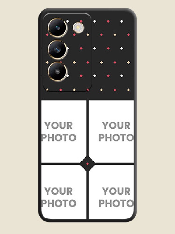 Custom Multicolor Dotted Pattern with 4 Image Holder on Space Black Custom Soft Matte Phone Cases - Vivo T3 5G - alternate view