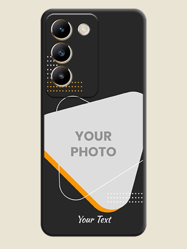 Custom Yellow Triangle - Photo on Space Black Soft Matte Phone Cover - Vivo T3 5G - alternate view