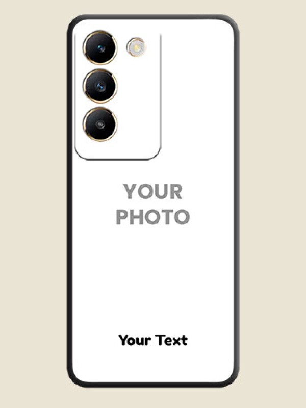 Custom Full Single Pic Upload With Text On Space Black Personalized Soft Matte Phone Covers - Vivo T3 5G - alternate view