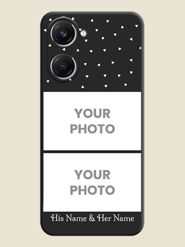 Custom Miniature Love Symbols with Name On Space Black Custom Soft Matte Mobile Back Cover - Vivo T3 Lite 5G - alternate view