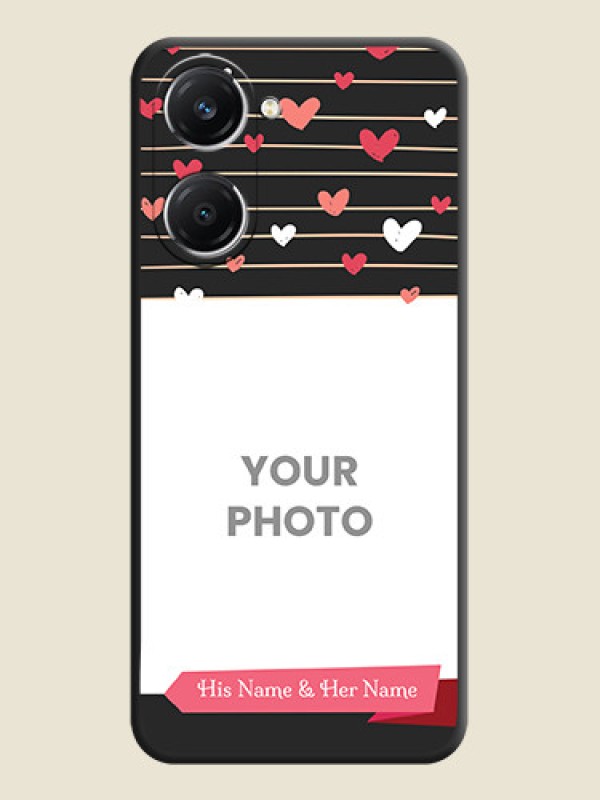 Custom Love Pattern with Name on Pink Ribbon on Photo On Space Black Custom Soft Matte Mobile Back Cover - Vivo T3 Lite 5G - alternate view