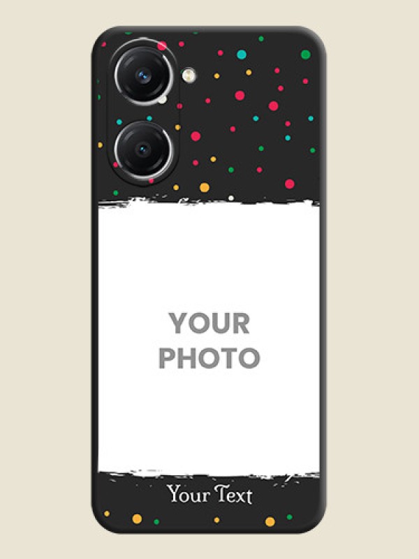 Custom Multicolor Dotted Pattern with Text On Space Black Custom Soft Matte Mobile Back Cover - Vivo T3 Lite 5G - alternate view