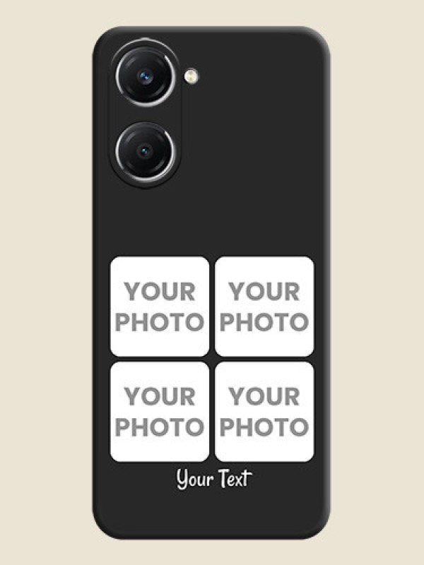 Custom Floral Art with 6 Image Holder on Photo On Space Black Custom Soft Matte Mobile Back Cover - Vivo T3 Lite 5G - alternate view