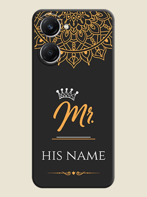 Custom Mr Name with Floral Design On Space Black Custom Soft Matte Mobile Back Cover - Vivo T3 Lite 5G - alternate view