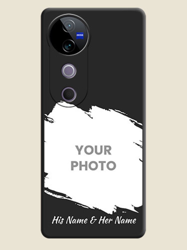 Custom Grunge Brush Strokes on Photo On Space Black Custom Soft Matte Mobile Back Cover - Vivo T3 Ultra - alternate view
