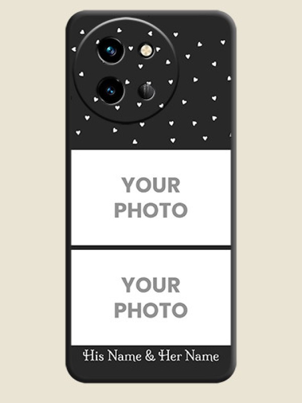 Custom Miniature Love Symbols with Name On Space Black Custom Soft Matte Mobile Back Cover - Vivo T3X 5G - alternate view