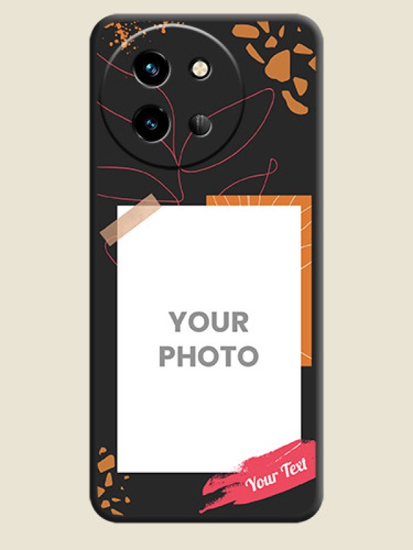 Custom Orange Photo Frame On Space Black Custom Soft Matte Mobile Back Cover - Vivo T3X 5G - alternate view