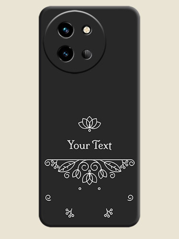 Custom Lotus Garden Custom Text On Space Black Custom Soft Matte Mobile Back Cover - Vivo T3X 5G - alternate view