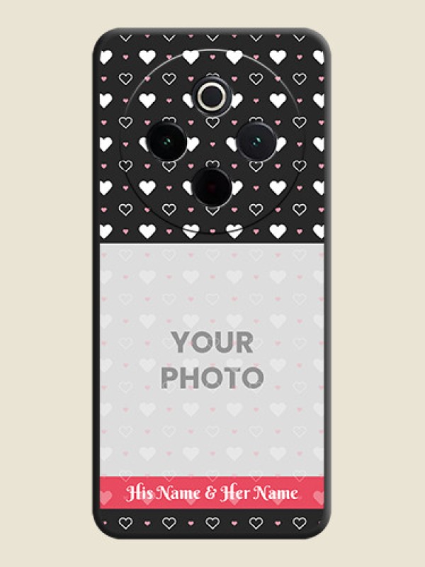 Custom White Color Love Symbols with Text Design on Photo On Space Black Custom Soft Matte Mobile Back Cover - Vivo T4 5G - alternate view