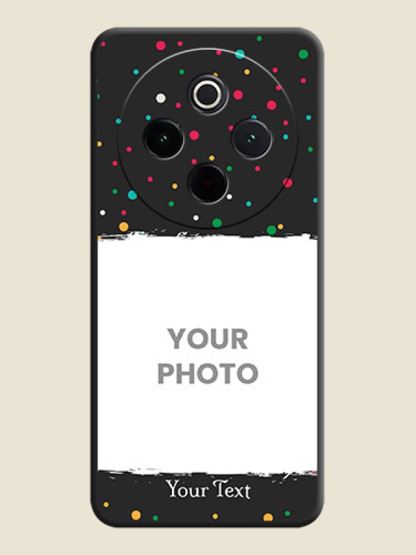 Custom Multicolor Dotted Pattern with Text On Space Black Custom Soft Matte Mobile Back Cover - Vivo T4 5G - alternate view