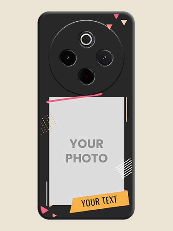 Custom Photo Frame with Triangle Small Dots on Photo On Space Black Custom Soft Matte Mobile Back Cover - Vivo T4 5G - alternate view