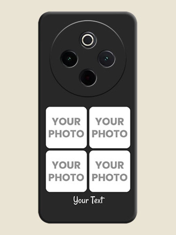 Custom Floral Art with 6 Image Holder on Photo On Space Black Custom Soft Matte Mobile Back Cover - Vivo T4 5G - alternate view