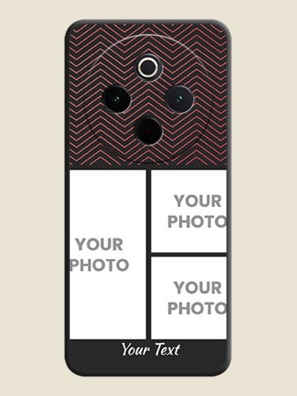 Custom Wave Pattern with 3 Image Holder On Space Black Custom Soft Matte Mobile Back Cover - Vivo T4 5G - alternate view