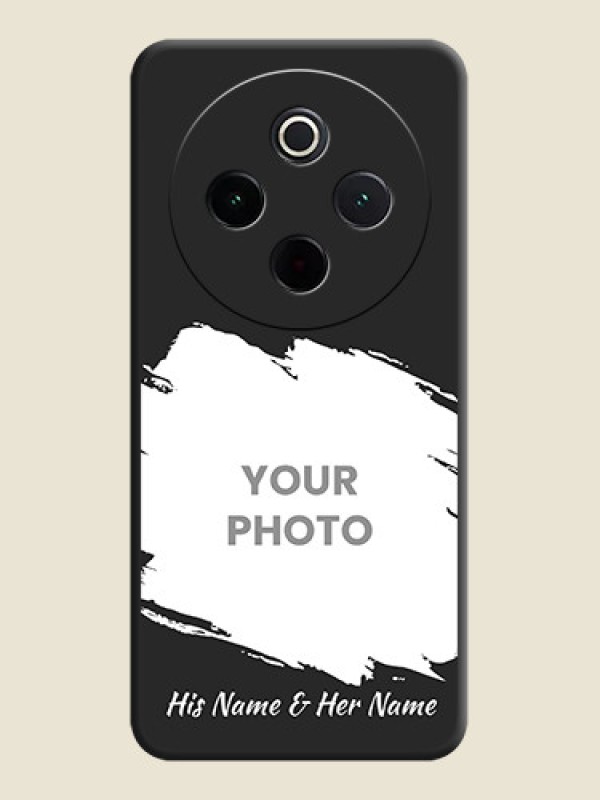 Custom Grunge Brush Strokes on Photo On Space Black Custom Soft Matte Mobile Back Cover - Vivo T4 5G - alternate view