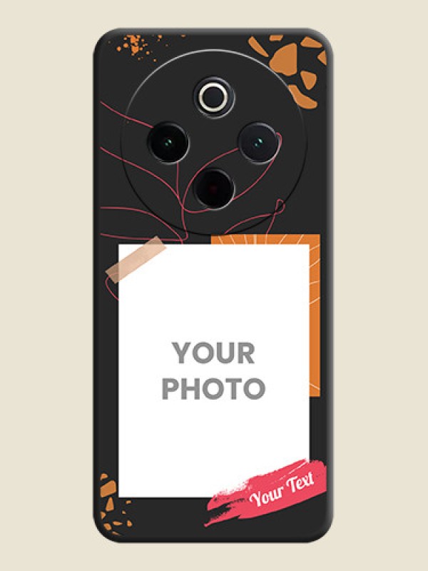 Custom Orange Photo Frame On Space Black Custom Soft Matte Mobile Back Cover - Vivo T4 5G - alternate view