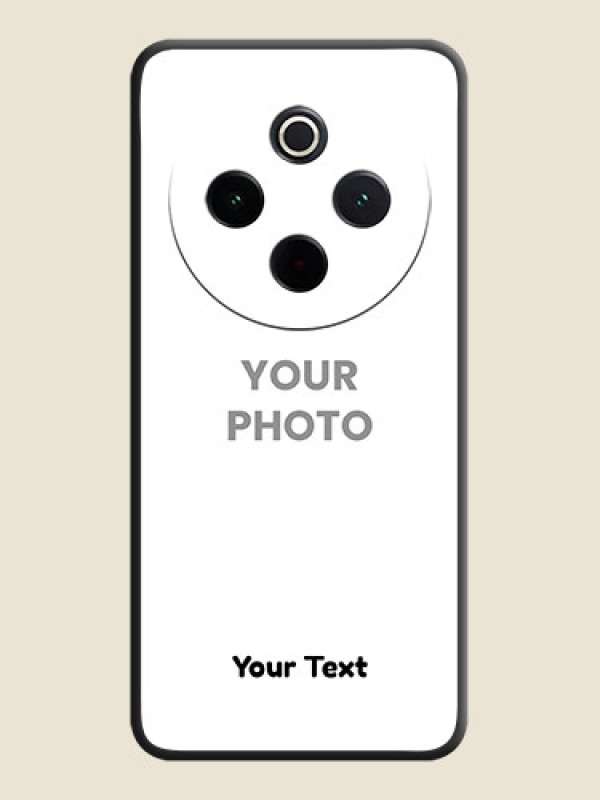 Custom Full Single Pic Upload With Text On Space Black Custom Soft Matte Mobile Back Cover - Vivo T4 5G - alternate view