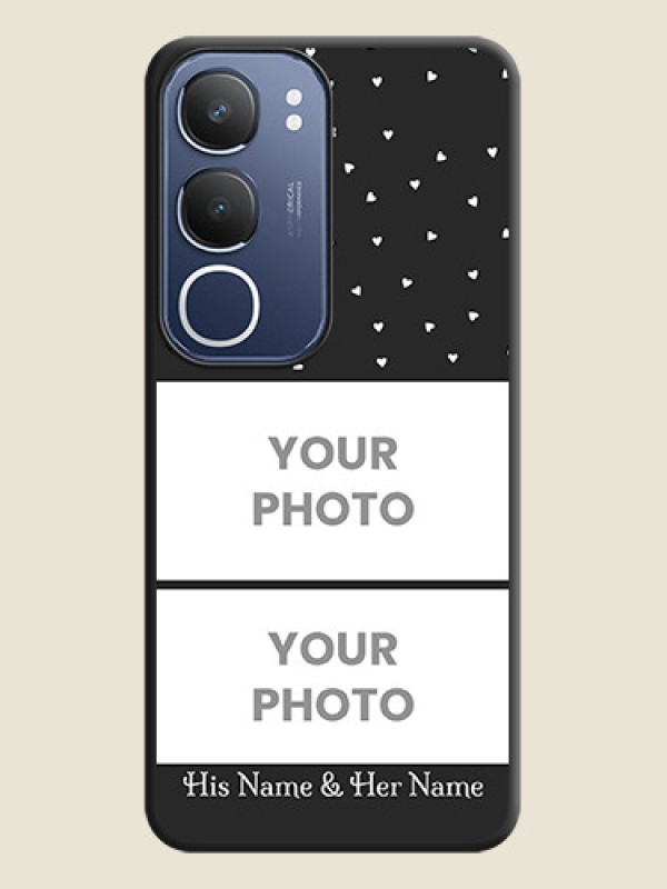 Custom Miniature Love Symbols with Name On Space Black Custom Soft Matte Mobile Back Cover - Vivo T4 Lite - alternate view
