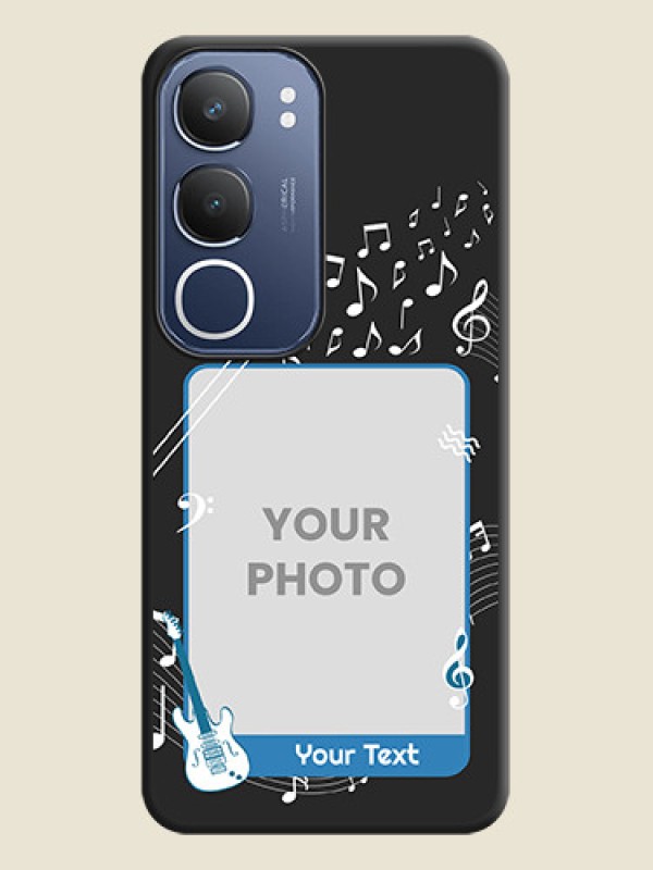 Custom Musical Theme Design with Text on Photo On Space Black Custom Soft Matte Mobile Back Cover - Vivo T4 Lite - alternate view