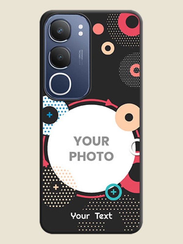Custom Multicoloured Round Image On Space Black Custom Soft Matte Mobile Back Cover - Vivo T4 Lite - alternate view