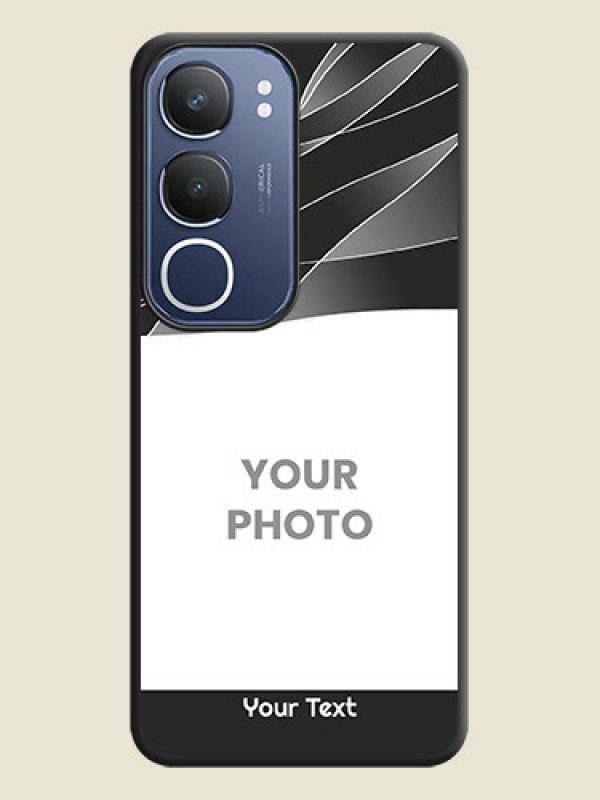 Custom Mixed Wave Lines on Photo On Space Black Custom Soft Matte Mobile Back Cover - Vivo T4 Lite - alternate view