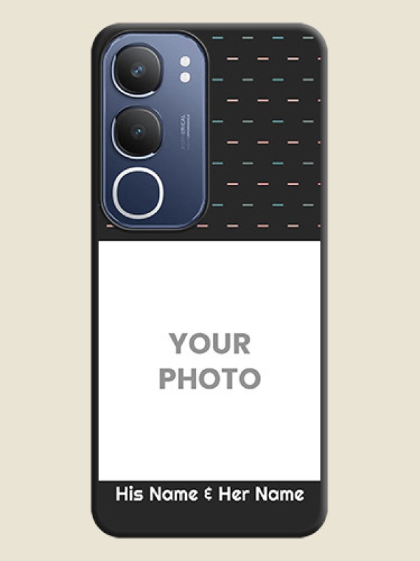 Custom Line Pattern Design with Text On Space Black Custom Soft Matte Mobile Back Cover - Vivo T4 Lite - alternate view