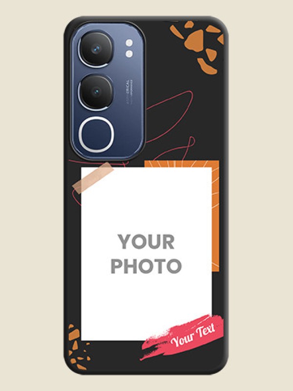 Custom Orange Photo Frame On Space Black Custom Soft Matte Mobile Back Cover - Vivo T4 Lite - alternate view