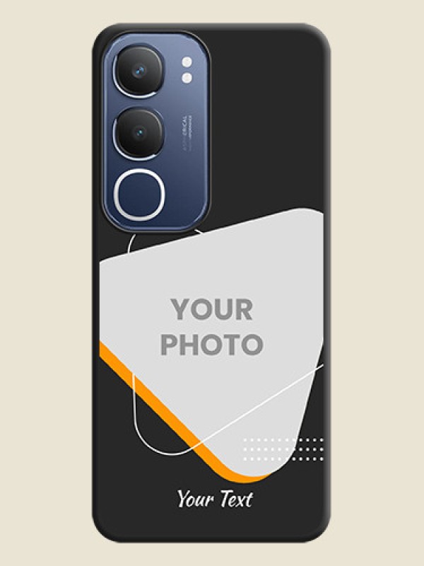 Custom Yellow Triangle on Photo On Space Black Custom Soft Matte Mobile Back Cover - Vivo T4 Lite - alternate view
