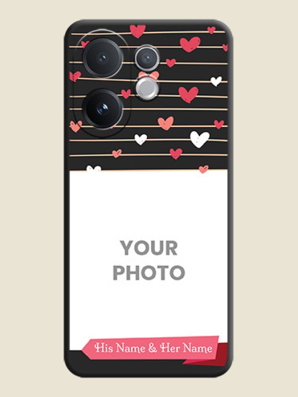 Custom Love Pattern with Name on Pink Ribbon on Photo On Space Black Custom Soft Matte Mobile Back Cover - Vivo T4 Pro 5G - alternate view