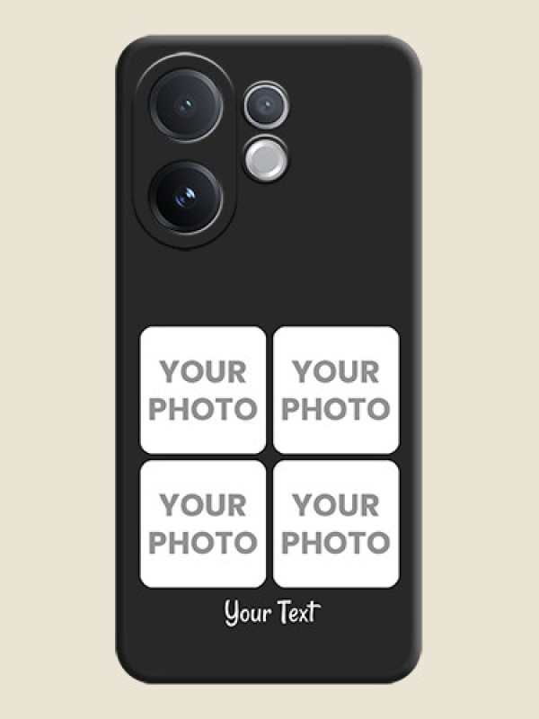Custom Floral Art with 6 Image Holder on Photo On Space Black Custom Soft Matte Mobile Back Cover - Vivo T4 Pro 5G - alternate view