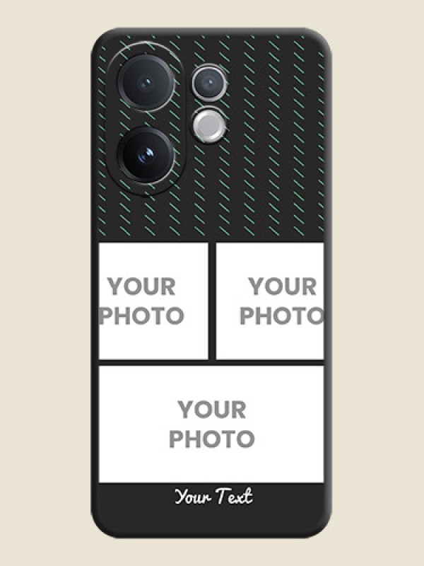 Custom Cross Dotted Pattern with 2 Image Holder On Space Black Custom Soft Matte Mobile Back Cover - Vivo T4 Pro 5G - alternate view