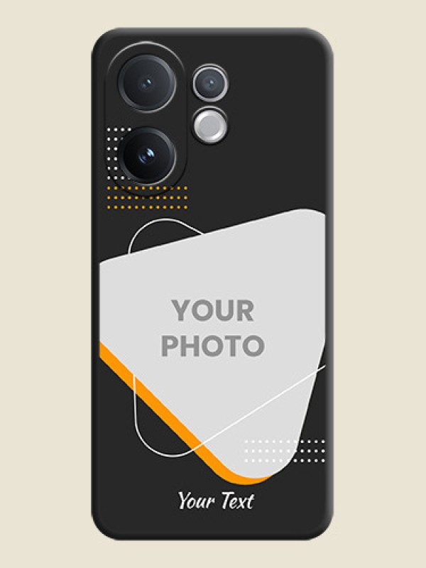 Custom Yellow Triangle on Photo On Space Black Custom Soft Matte Mobile Back Cover - Vivo T4 Pro 5G - alternate view