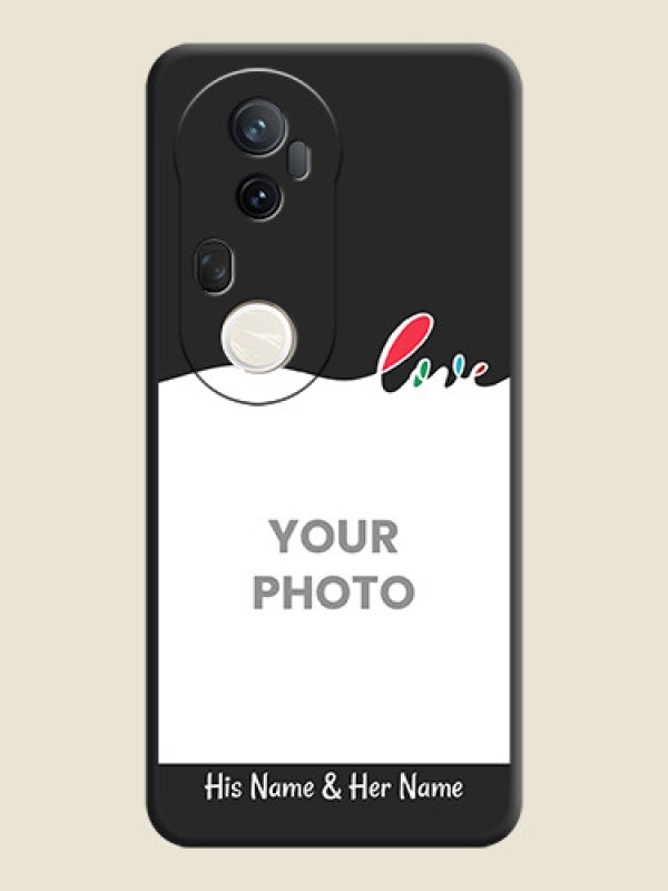 Custom Fall in Love Pattern with Picture on Photo On Space Black Custom Soft Matte Mobile Back Cover - Vivo T4 Ultra 5G - alternate view