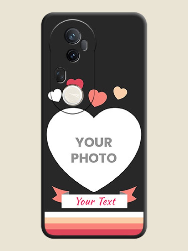 Custom Love Shaped Photo with Colorful Stripes On Space Black Custom Soft Matte Mobile Back Cover - Vivo T4 Ultra 5G - alternate view