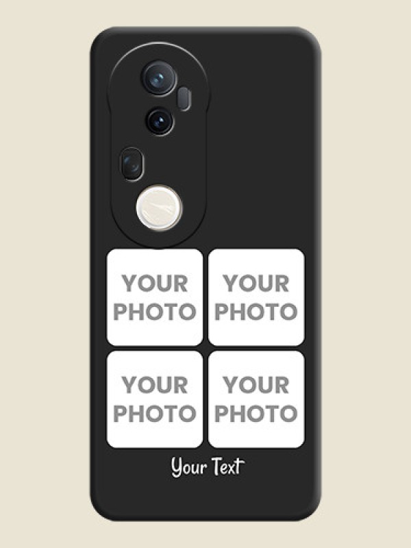 Custom Floral Art with 6 Image Holder on Photo On Space Black Custom Soft Matte Mobile Back Cover - Vivo T4 Ultra 5G - alternate view