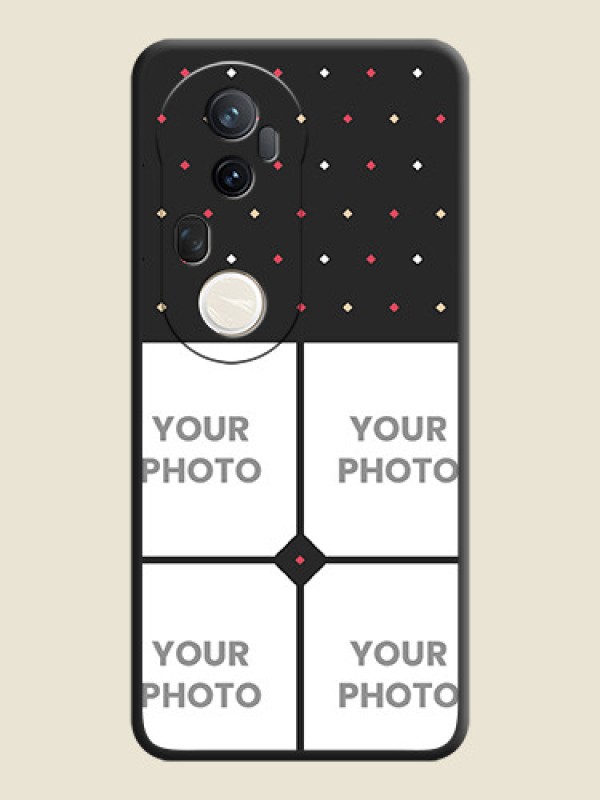 Custom Multicolor Dotted Pattern with 4 Image Holder On Space Black Custom Soft Matte Mobile Back Cover - Vivo T4 Ultra 5G - alternate view