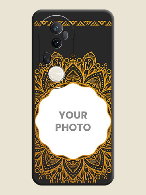Custom Round Image with Floral Design On Space Black Custom Soft Matte Mobile Back Cover - Vivo T4 Ultra 5G - alternate view