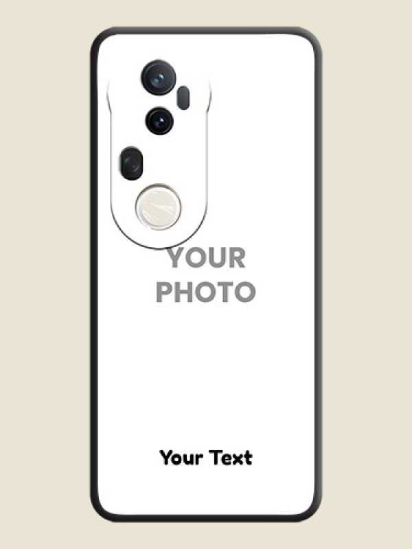 Custom Full Single Pic Upload With Text On Space Black Custom Soft Matte Mobile Back Cover - Vivo T4 Ultra 5G - alternate view