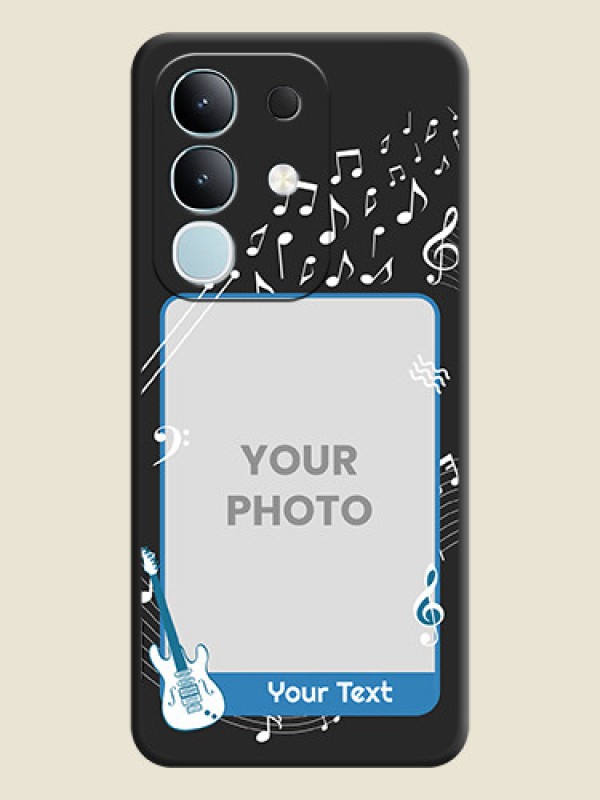 Custom Musical Theme Design with Text on Photo On Space Black Custom Soft Matte Mobile Back Cover - Vivo T4x 5G - alternate view