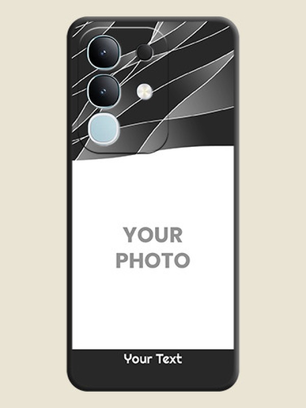 Custom Mixed Wave Lines on Photo On Space Black Custom Soft Matte Mobile Back Cover - Vivo T4x 5G - alternate view