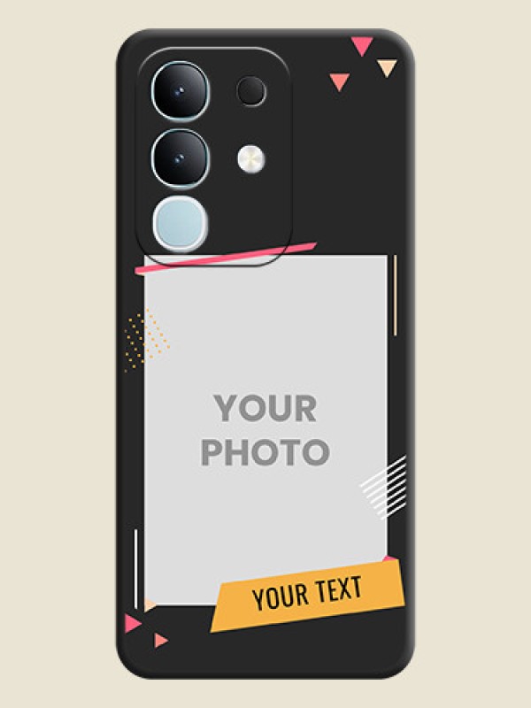 Custom Photo Frame with Triangle Small Dots on Photo On Space Black Custom Soft Matte Mobile Back Cover - Vivo T4x 5G - alternate view