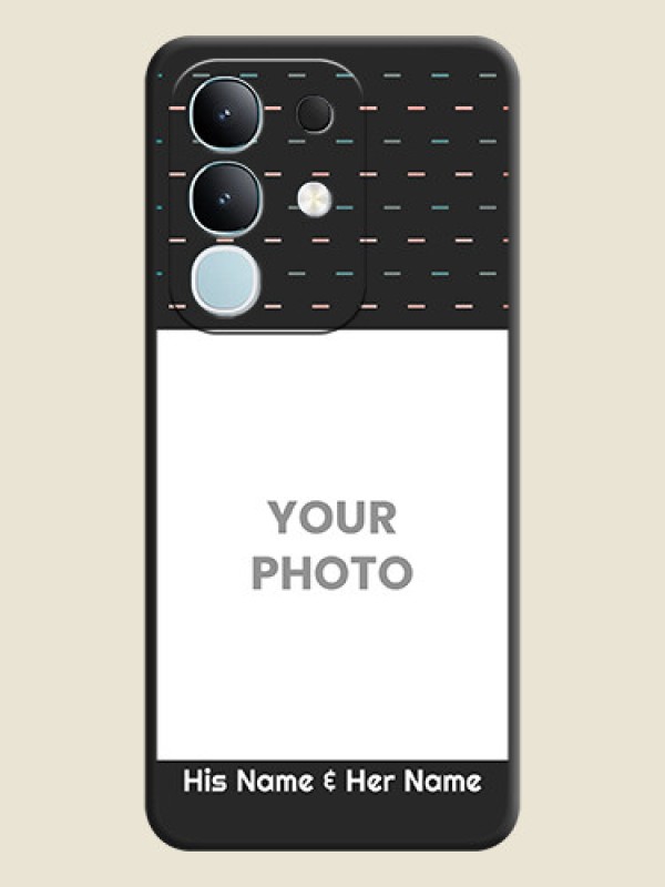 Custom Line Pattern Design with Text On Space Black Custom Soft Matte Mobile Back Cover - Vivo T4x 5G - alternate view