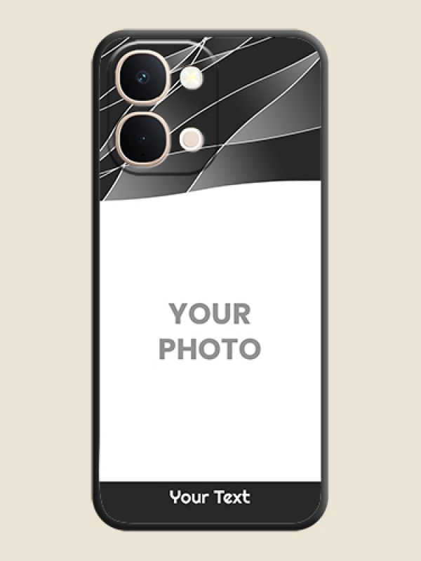 Custom Mixed Wave Lines on Photo On Space Black Custom Soft Matte Mobile Back Cover - Vivo T5X 5G - alternate view