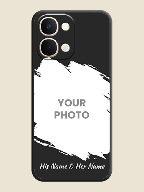 Custom Grunge Brush Strokes on Photo On Space Black Custom Soft Matte Mobile Back Cover - Vivo T5X 5G - alternate view