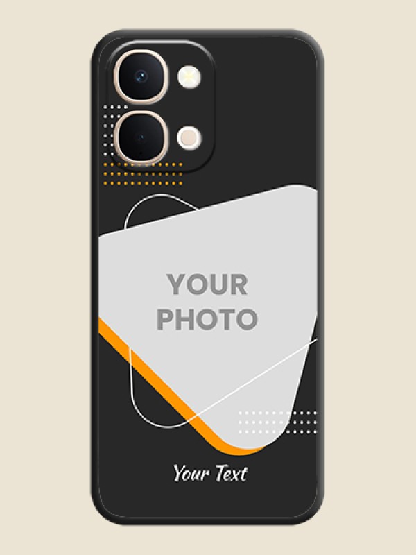 Custom Yellow Triangle on Photo On Space Black Custom Soft Matte Mobile Back Cover - Vivo T5X 5G - alternate view