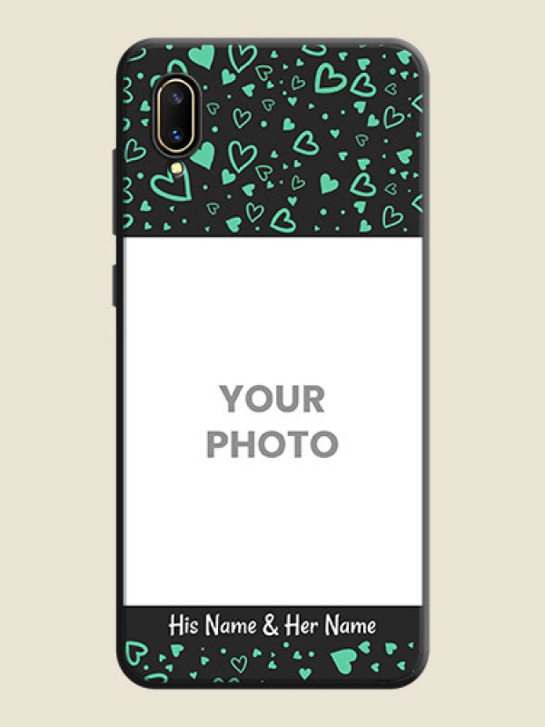 Custom Sea Green Indefinite Love Pattern on Photo on Space Black Soft Matte Mobile Cover - Vivo V11 Pro - alternate view