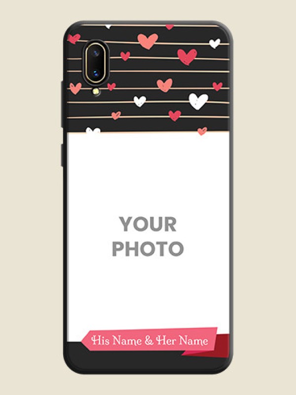 Custom Love Pattern with Name on Pink Ribbon  on Photo on Space Black Soft Matte Back Cover - Vivo V11 Pro - alternate view