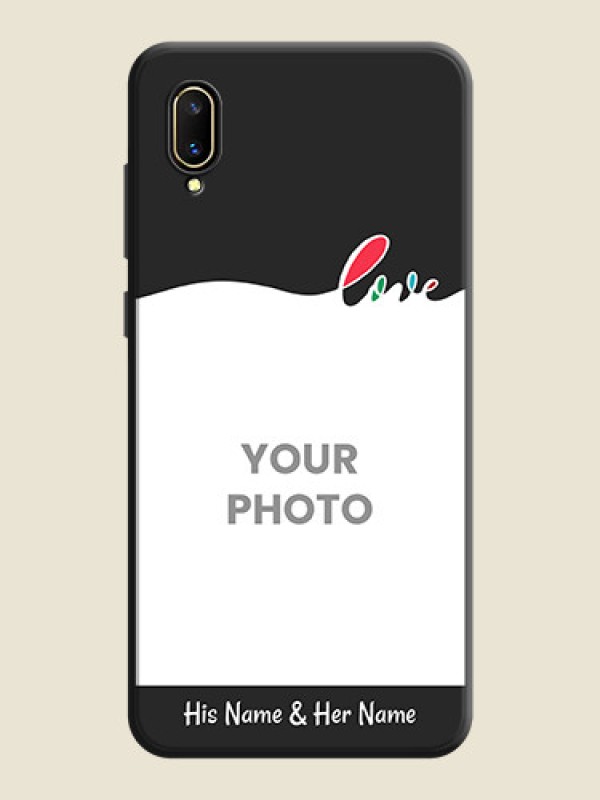 Custom Fall in Love Pattern with Picture on Photo on Space Black Soft Matte Mobile Case - Vivo V11 Pro - alternate view