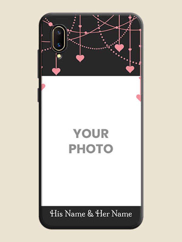 Custom Pink Love Hangings with Text on Space Black Custom Soft Matte Back Cover - Vivo V11 Pro - alternate view