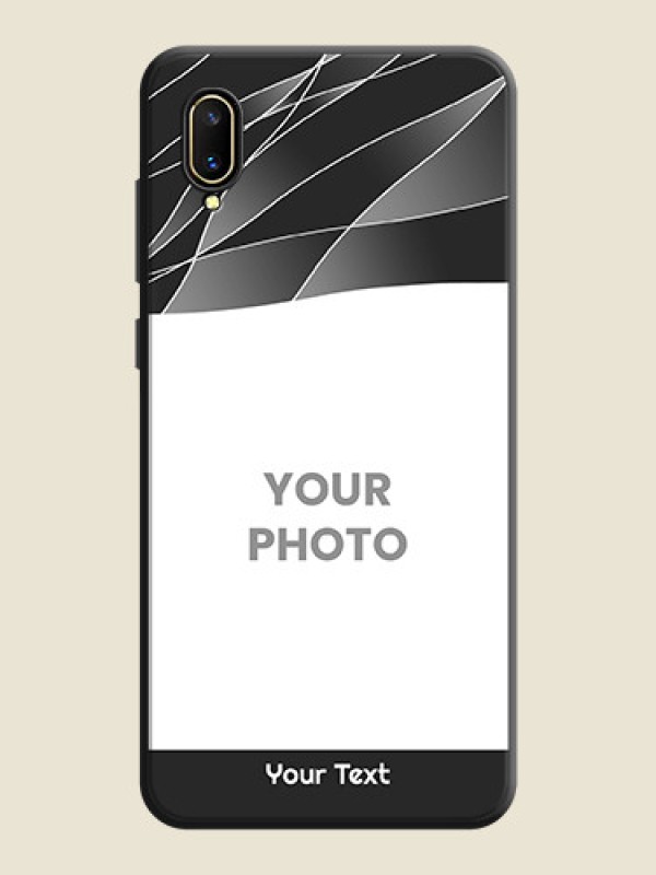 Custom Mixed Wave Lines on Photo on Space Black Soft Matte Mobile Cover - Vivo V11 Pro - alternate view
