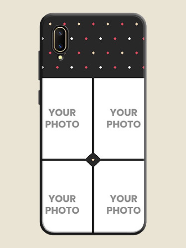 Custom Multicolor Dotted Pattern with 4 Image Holder on Space Black Custom Soft Matte Phone Cases - Vivo V11 Pro - alternate view